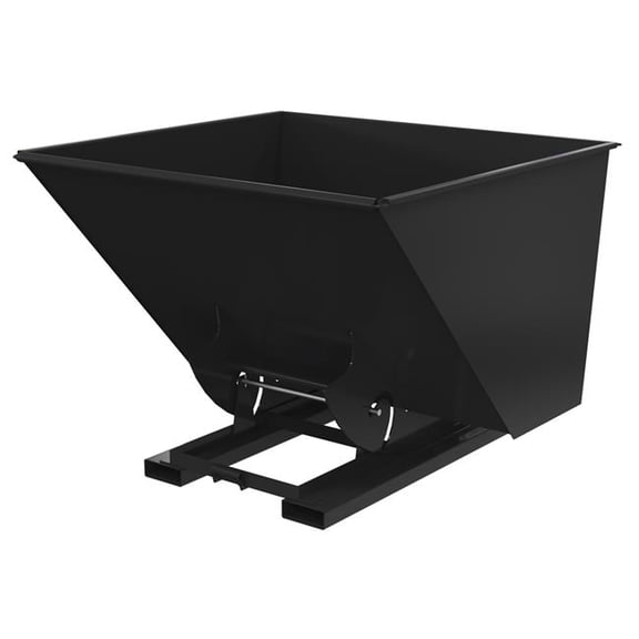 Vestil D-250-MD-NB-BLK-SG 69 x 70 x 52 in. Steel Medium Duty No Bump & Dump Hopper - 2.5 cu. Yard - 4000 lbs Capacity - Semi Gloss Black