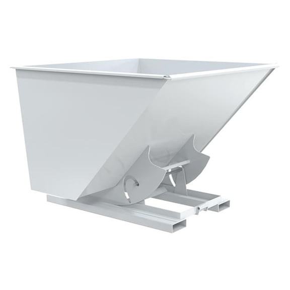 Vestil D-250-MD-NB-WHT 69 x 70 x 52 in. Steel Medium Duty No Bump & Dump Hopper - 2.5 cu. Yard - 4000 lbs Capacity - White