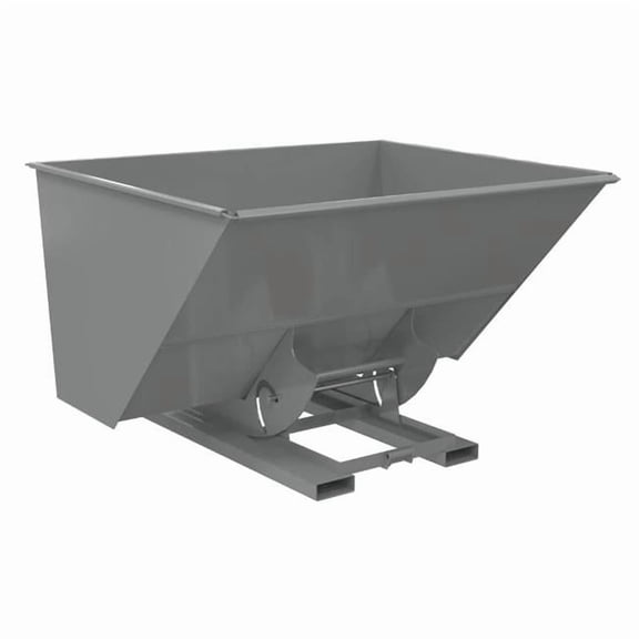 Vestil D-300-LD-NB-GY-SG 69 x 82 x 51 in. Steel Light Duty No Bump & Dump Hopper - 3 Cubic Yard - 2000 lbs Capacity - Battleship Gray