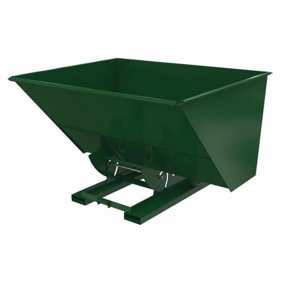 Vestil D-300-LD-NB-GRN-H 69 x 82 x 51 in. Steel Light Duty No Bump & Dump Hopper - 3 Cubic Yard - 2000 lbs Capacity - Hunter Green