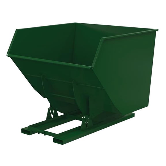 Vestil D-400-HD-NB-GRN-H 72.93 x 79.375 x 64.375 in. Steel Heavy Duty No Bump & Dump Hopper - 4 cu. Yard - 6000 lbs Capacity - Hunter Green