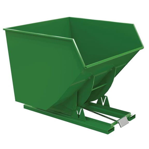 Vestil D-400-HD-GRN-T 79.375 x 72.93 x 64.375 in. Steel Heavy Duty Self Dumping Hopper - 4 cu. Yard - 6000 lbs Capacity - Tractor Green