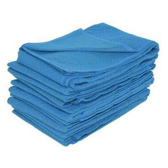 Vestil QPC-7280-DP-12PK 80 x 72 x 1 in. Non-Woven Cotton Both Sides General Duty Quilted Moving Pads - Blue - Pack of 12