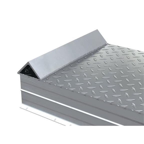 Vestil ATWR-ROG-24-8-108 108 x 24 x 8 in. Aluminum Tread Plate Wheel Riser with Roll Off Guard - Silver