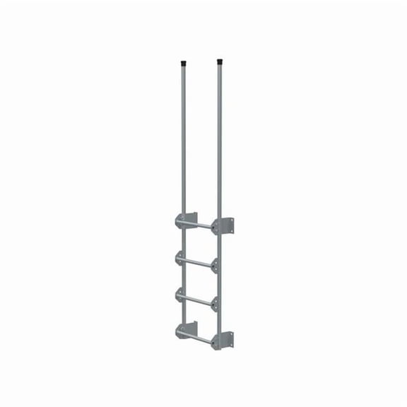 Vestil DKL-4-SL 8.375 x 20.4375 x 89.5 in. Steel Walk Through Dock Ladder with 4 Step - 300 lbs Capacity - Silver
