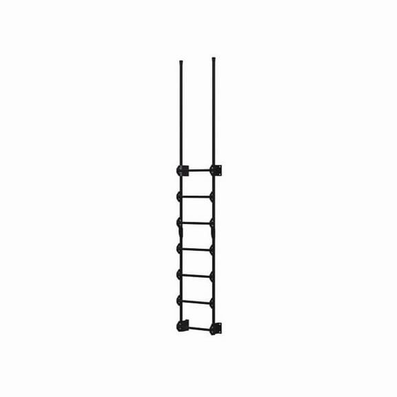 Vestil DKL-7-BK 8.375 x 20.4375 x 125.5 in. Steel Walk Through Dock Ladder with 7 Step - 300 lbs Capacity - Black
