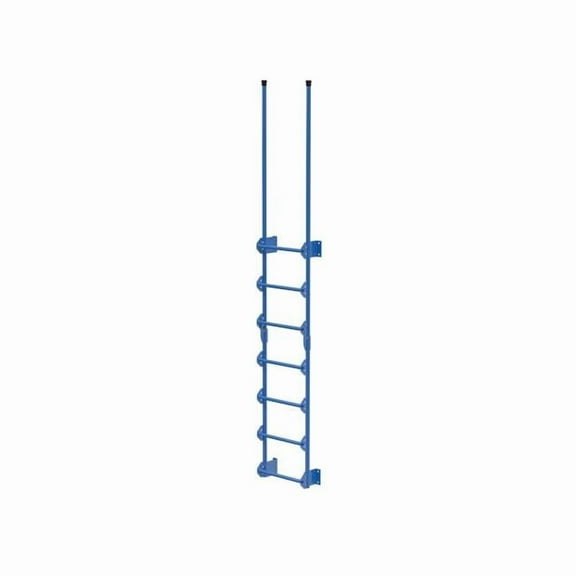 Vestil DKL-7-BL 8.375 x 20.4375 x 125.5 in. Steel Walk Through Dock Ladder with 7 Step - 300 lbs Capacity - Blue