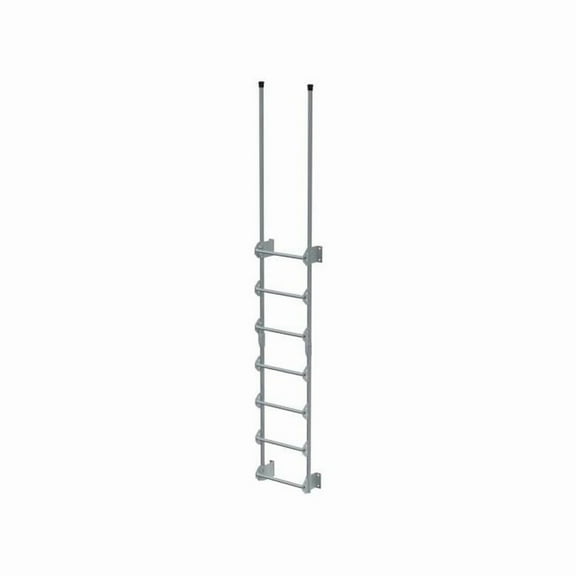 Vestil DKL-7-SL 8.375 x 20.4375 x 125.5 in. Steel Walk Through Dock Ladder with 7 Step - 300 lbs Capacity - Silver