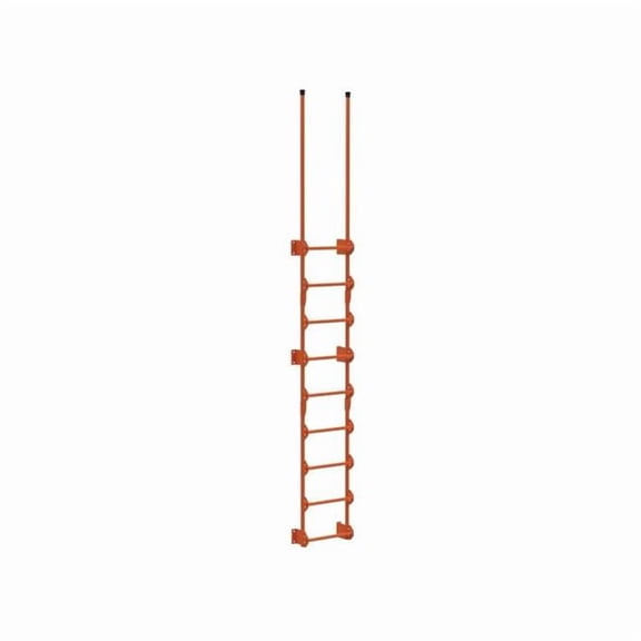 Vestil DKL-9-OR 8.375 x 20.4375 x 149.5 in. Steel Walk Through Dock Ladder with 9 Step - 300 lbs Capacity - Orange