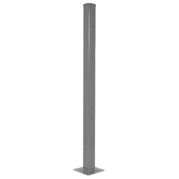 Vestil GR-F3R-DI-TP72-GYSG 72 in. Steel Rigid Tube Post Drop In 3 Ribbed Style Guard Rails - Gray Semi Gloss