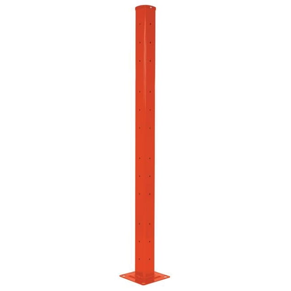 Vestil GR-F3R-DI-TP72-OR 72 in. Steel Rigid Tube Post Drop In 3 Ribbed Style Guard Rails - Orange