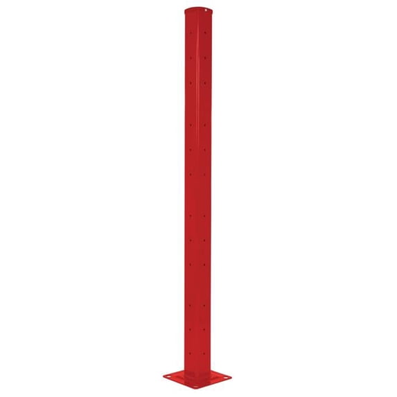 Vestil GR-F3R-DI-TP72-RD 72 in. Steel Rigid Tube Post Drop In 3 Ribbed Style Guard Rails - Red