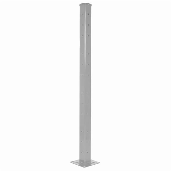 Vestil GR-F3R-DI-TP72-SL 72 in. Steel Rigid Tube Post Drop In 3 Ribbed Style Guard Rails - Silver Lining