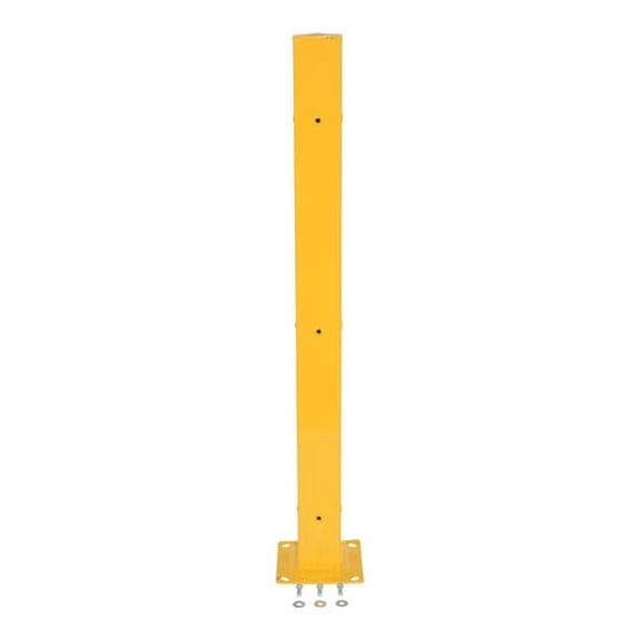 Vestil GR-H2R-BO-TP60-YL 60 in. Steel 2 Ribbed Bolt-On Tubular Guard Rail Post - Yellow