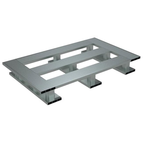 Vestil Heavy Duty Aluminum Half Pallet 48X24, Skid Bottom