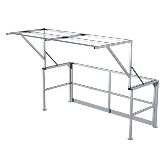 Vestil MEZZ-200-DW-A 42.37 in. Aluminum Double Wide Mezzanine Safety Gate with Handrail Height - Silver