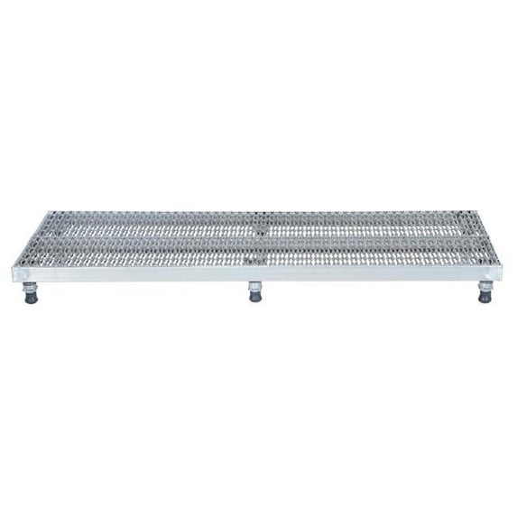 Vestil Manufacturing AHW-L-2496-SS 24 x 96 in. Adjustable Stainless Steel Work-Mate Stand with Serrated Deck, 6.75-8.75 in.