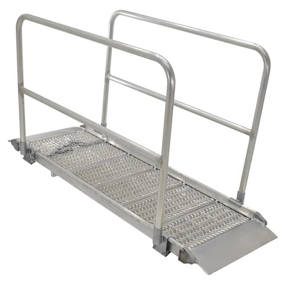 Vestil Manufacturing AWR-G-28-6A-HR 29.38 x 73.25 in. Aluminium Grip-Strut Walk Ramps with Handrail