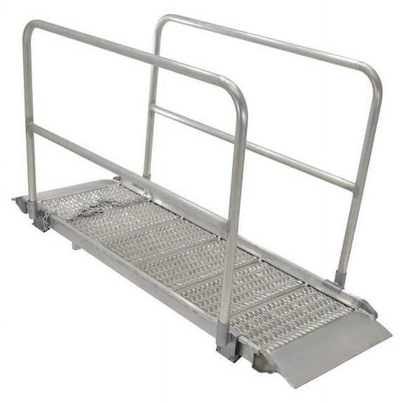 Vestil Manufacturing AWR-G-38-12A-HR 39.38 x 143.75 in. Aluminium Grip-Strut Walk Ramps with Handrail