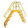 thumbnail image 1 of Vestil Manufacturing COLA-6-68-32 95 x 114 in. Alternating Cross-Over Ladder - Yellow, 20 Step, 1 of 1