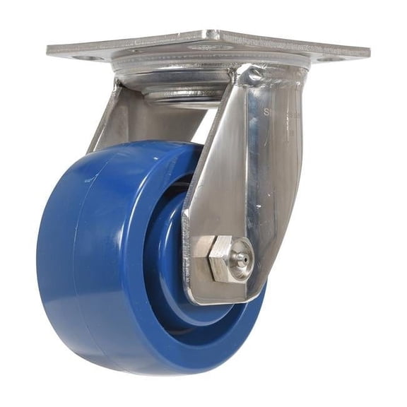 Vestil Manufacturing CST-F-SS-4X2SP-S 4 x 2 in. Solid Polyurethane Swivel Caster, Blue
