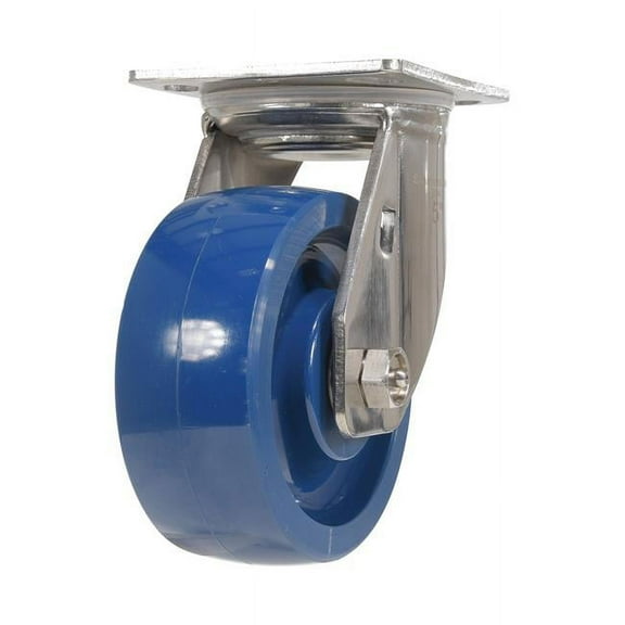 Vestil Manufacturing CST-F-SS-5X2SP-S 5 x 2 in. Solid Polyurethane Swivel Caster, Blue
