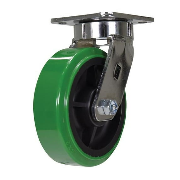 Vestil Manufacturing CST-FC47-6X2DT-S 6 x 2 in. Duratough Polyurethane Swivel Caster, Green
