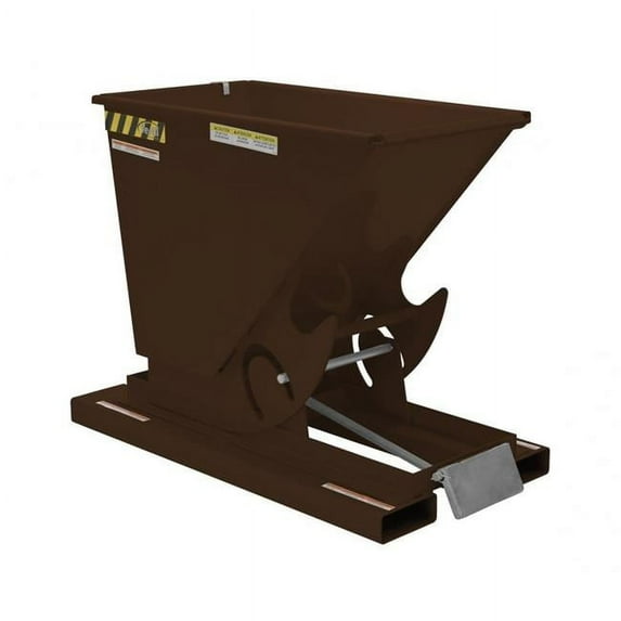 Vestil Manufacturing D-150-LD-BRN-EB 1.5 cu. Yards 2000 lbs Light Duty Self-Dumping Steel Hopper - Earth Brown