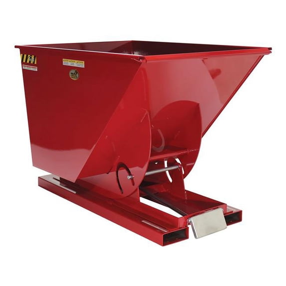 Vestil Manufacturing D-200-MD-SR 2 cu. Yards, 4000 lbs Medium Duty Self-Dumping Steel Hopper - Red