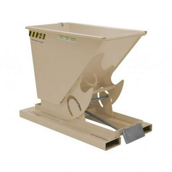 Vestil Manufacturing D-250-MD-BRN-SB 2.5 cu. Yards 4000 lbs Medium Duty Self-Dumping Steel Hopper - Sandy Beige