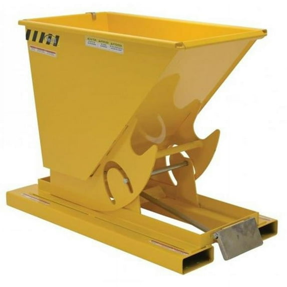 Vestil Manufacturing D-300-LD-YEL 3 cu. Yards 2000 lbs Light Duty Self-Dumping Steel Hopper - Yellow