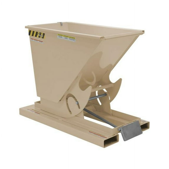 Vestil Manufacturing D-33-HD-BRN-SB 0.33 cu. Yards, 6000 lbs Heavy Duty Self-Dumping Steel Hopper - Sandy Beige
