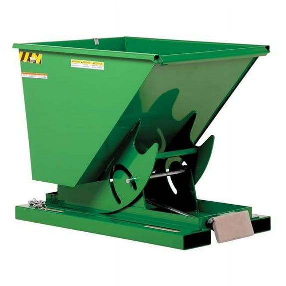 Vestil Manufacturing D-50-HD-GRN-T 0.50 cu. Yards, 6000 lbs Heavy Duty Self-Dumping Steel Hopper - Green