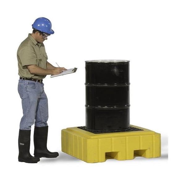 Spill Pallet, 62 gal Spill Capacity, 1 Drums, 800 lb Load Capacity, Polyethylene 9606