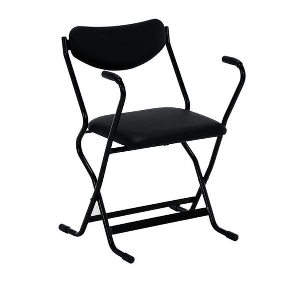 Vestil Manufacturing FAC-260 Folding Arm Chair - Black, 33.25 x 9 x 20.5 in.