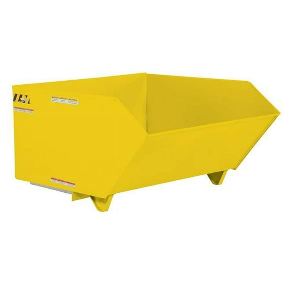 Vestil Manufacturing H-100-HD-YEL 1 cu. Yards Low Profile Heavy Duty Hopper - Yellow