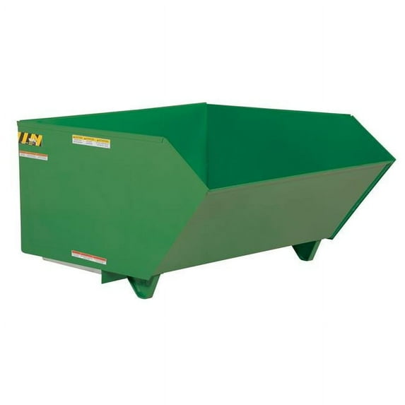 Vestil Manufacturing H-100-MD-GRN-T 1 cu. Yards Medium Duty Low Profile Self-Dumping Steel Hopper - Green