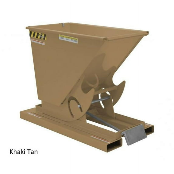 Vestil Manufacturing H-150-MD-BRN-KT 1.5 cu. Yards Medium Duty Low Profile Hopper, Khaki Tan