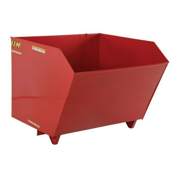 Vestil Manufacturing H-25-LD-SR 0.25 cu. Yards Light Duty Low Profile Self-Dumping Steel Hopper - Red