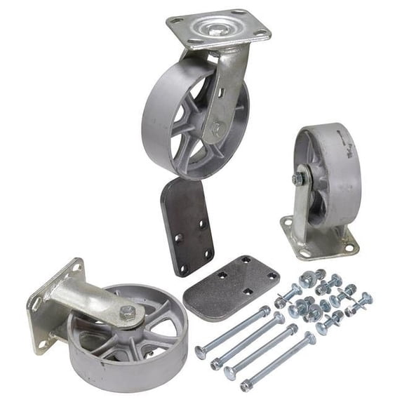 Vestil Manufacturing H-CK3-SC6-2 6 x 2 in. Semi-Steel Caster Kit - 3600 lbs