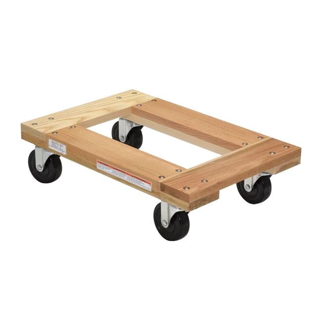 Vestil Manufacturing HDOF-1624-12-NM 16 x 24 in. Open Deck Hardwood Dolly with Non-Marking Caster - 1200 lbs