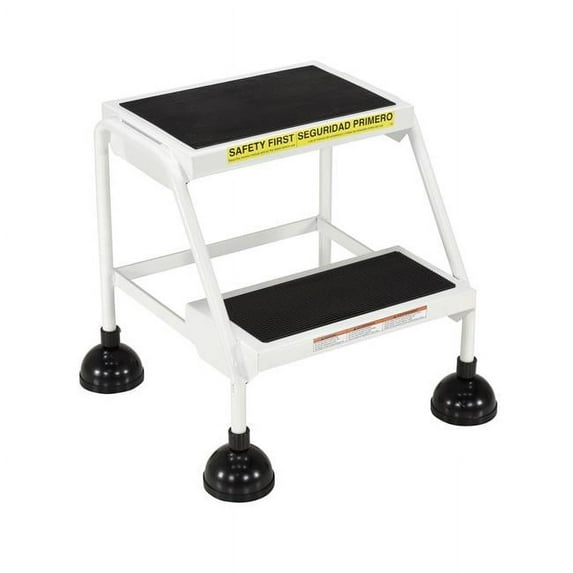 Vestil Manufacturing LAD-2-W 2 Step Spring Loaded Roll Ladder - White