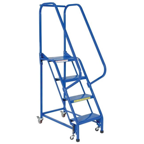 Vestil Manufacturing LAD-PW-18-4-P 16.81 in. Portable Warehouse Standard Slope Ladder, Perforated - 4 Steps