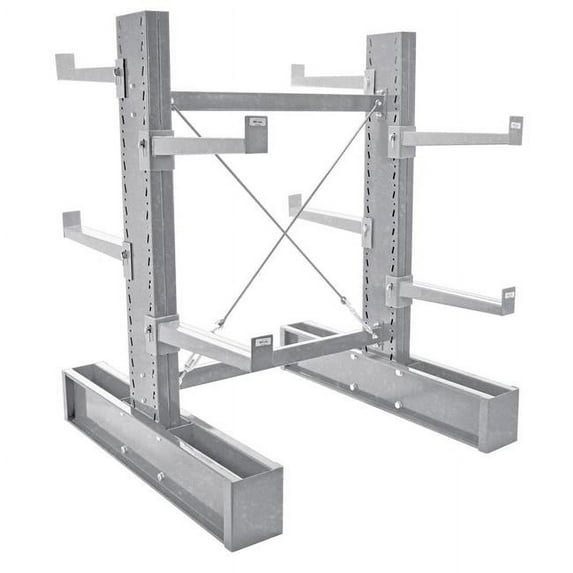 Vestil Manufacturing MDU-C-6-24-G-SET 6 ft. Double-Sided Medium Duty Upright Cantilever Set with 24 in. Arm, Galvanized