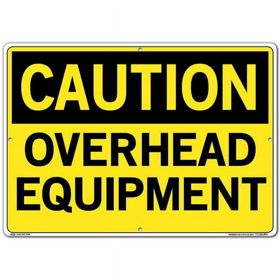 Vestil Manufacturing 20.5 x 14.5 in. Aluminum 09 Caution Sign - Overhead Equipment - 0.063 in.