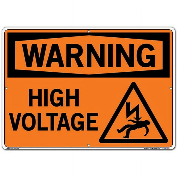 Vestil Manufacturing 20.5 x 14.5 in. Aluminum Composite 13 Warning Sign - High Voltage - 0.13 in.