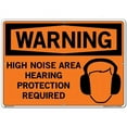 thumbnail image 1 of Vestil Manufacturing SI-W-57-E-AC-130 20.5 x 14.5 in. Aluminum Composite 57 Warning Sign - High Noise Area Hearing Protection Required - 0.13 in., 1 of 1