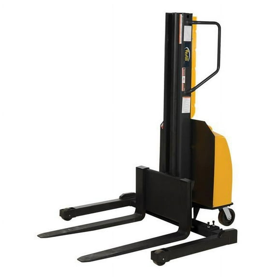 Vestil Manufacturing SLNM-98-AA 98 in. Narrow Mast Stacker, Adjustable Forks & Support Legs - 1500 lbs
