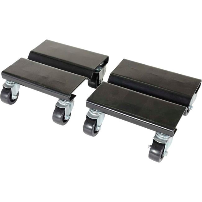 8 in. Black Steel Flat Dolly Set with Rubber Wheels