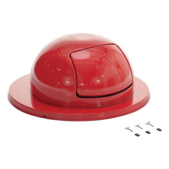 Vestil Manufacturing TRASH-TOP-RD Steel Waste Disposal Top for Drum, Red